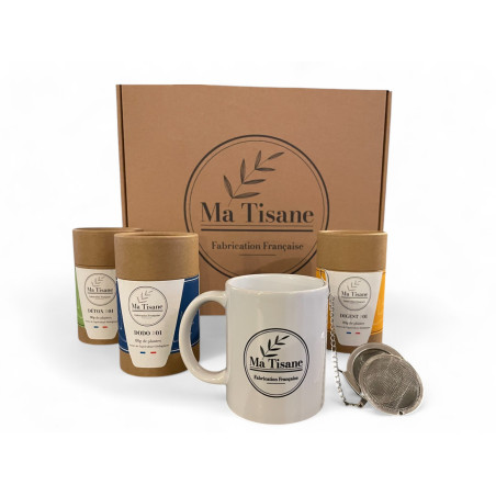 Coffret Ma Tisane - 3 tisanes bio, mug et boule à thé | ma-tisane.fr